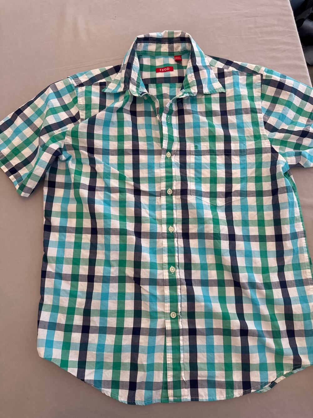IZOD Men’s Medium Short Sleeve Polo Button Up Casual Classic Shirt